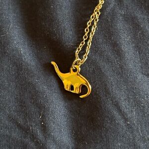 Gold Dinosaue Pendant Necklace